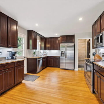 before new kitchen with vaulted ceilings